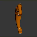 Orange One Piece Work Coverall With Black Suspenders And Belt For Daily Use