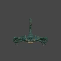 Realistic Green Scorpion 3D Model With Curved Tail And Sharp Claws