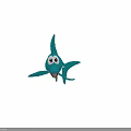 Vibrant Pixel Swordfish Leaping Over Beach In Sunset Seascape With Ocean