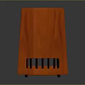 Orange Modern Side Table With Vertical Slats Design And Stable Legs