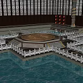 Ancient Architecture Interior With Golden Carved Doors Imperial Throne And Stone Steps
