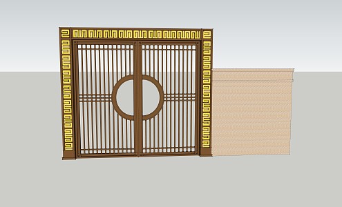 new chinese style gate 3d model