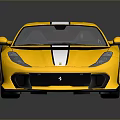 Yellow Sports Car With White Stripes And Sleek Aerodynamic Exterior Design