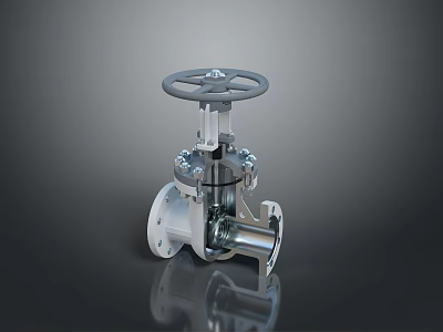 Heavy Duty Flanged Stainless Steel Industrial Gate Valve With Handwheel For Pipelines 3d model