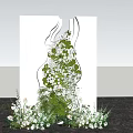 Modern Beautiful White and Green Simple Small Scenery 3d model