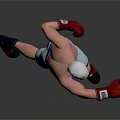 Game Movie Character Shirtless White Haired Boxer With Red Gloves Gray Shorts And Boxing Stance