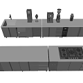 Modern Kitchen Interior Design With Cabinets Countertop Stove Top Sink And Drawers