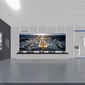Hi Tech Exhibition Hall Interior With Digital Displays Data Charts And Modern Design