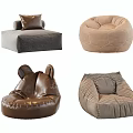 Stylish Bean Bag Chairs With Various Shapes And Comfortable Materials For Living Room