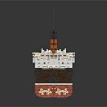Classic Model Cruise Ship With Black White Red Hull And Multiple Funnels