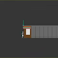 Retail Store Building With Green Awning Parking Lanes And Brown White Exterior