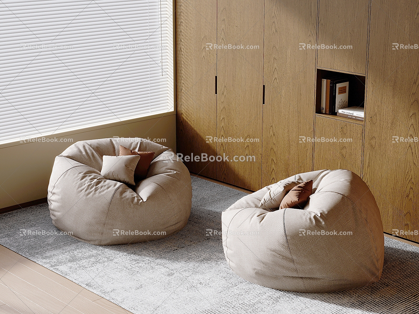 Lazy Sofa Bean Bag Sofa Sleepable Cushion Bean Bag Sitting Pier Tatami Leisure Recliner 3d model