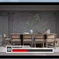 Quiet Dining Table and Chair Combination Home 3d model