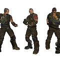 Modern Game Character Bullet Bursts Game Characters 3d model