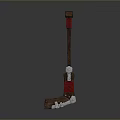 Durable Construction Hammer With Wooden Handle Red Grip And Blue Metal Head
