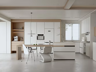 Minimalist Open Kitchen 3d model