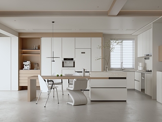 Minimalist Open Kitchen 3d model