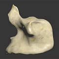 Natural White Irregular Shaped Porous Object On Black Reflective Background