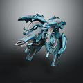 Futuristic Blue Gray Mechanical Structure With Intricate Robotic Components And Detailed Design