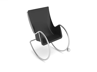 Modern Black Leisure Chair Featuring Silver Metal Frame And Comfortable Design 3d model