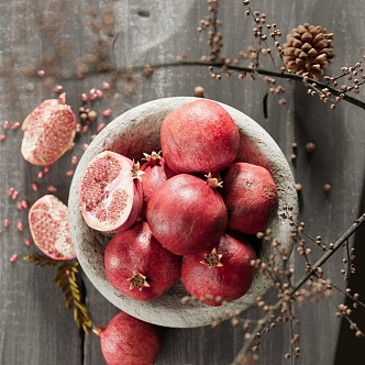 Modern pomegranate fruit plate 3d model