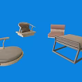 Modern Leisure Chairs With Comfortable Upholstered Cushions And Stylish Wooden Frames