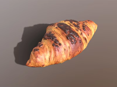 Freshly Baked Golden Brown Croissant With Buttery Layers And Crispy Texture 3d model
