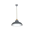 Modern Two Gray Ceramic Dome Shaped Pendant Lights With Golden Top 3d model