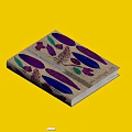Decorative Book With Purple Green Feathers And Leaves On Cover Design