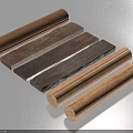 Various Wooden Components With Different Wood Types Natural Texture And Cylindrical Rectangular Shapes 3d model