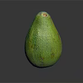 Fresh Ripe Green Avocado With Textured Skin On Dark Reflective Surface