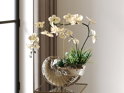 New Chinese Phalaenopsis Vase 3d model