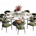 New Chinese Dining Table and Chair Combination 3d model