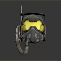 Futuristic Tactical Helmet With Yellow Goggles Gray Frame And Breathing Tube