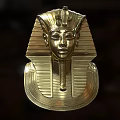 Golden Egyptian Pharaoh Mask Decorative Ornament Set With Intricate Details For Home Decor