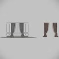 Luxurious Gray Velvet Curtains With Sheer Curtains For Double Window And Gray Walls