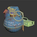 Blue Practice No8 Hand Grenade With Metal Fuse And Marked Number 2788515