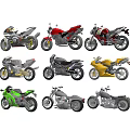 Various Motorcycles In Different Styles And Colors Showcasing Sport Cruiser And Street Models