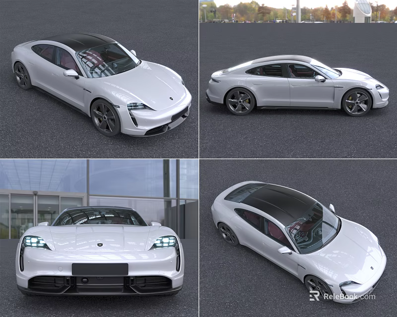 White Sports Car With Sleek Design Modern Exterior And Multiple Angles View 3d model 