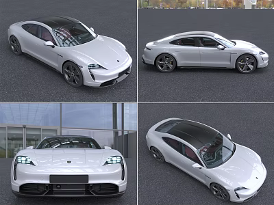 White Sports Car With Sleek Design Modern Exterior And Multiple Angles View 3d model