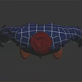 Mannequin Wearing Red Beanie Blue White Plaid Shirt Blue Jeans And Orange Shoes