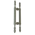 Elegant Metal Handle Featuring Twisted Design And Decorative Double Bar Structure