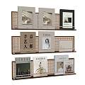 Storage Rack Wall Rack Book Bookshelf Bamboo Wall Rack 3d model