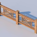 Wooden Railing with Geometric Cutout Design Natural Wood Material and Decorative Structure