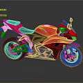 Red Sports Motorcycle With Sleek Modern Design Black Accents And Stylish Look