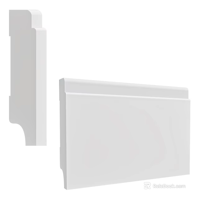 Elegant White Plaster Moulding Decorative Lines For Modern Wall And Ceiling Design 3d model