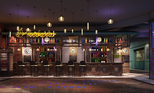 Industrial LOFT Bar Counter 3d model