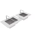 Stainless Steel Kitchen Sink With Single And Double Bowl Designs And Faucet