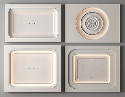 Different Modern Ceiling Designs With Integrated Lighting 3d model