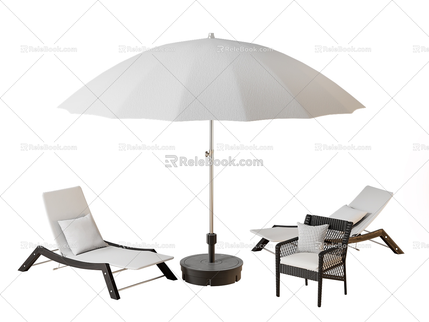 Outdoor Parasol Awning Beach Lounge Chair Outdoor Recliner model